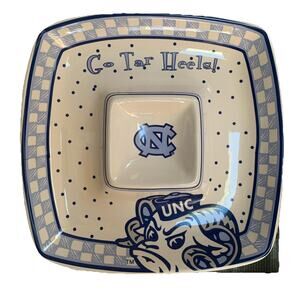 University of North Carolina Tar Heels Gameday Ceramic Chip & Dip Bowl W/Box